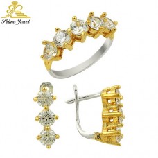 Gümüş zirkon taşlı set